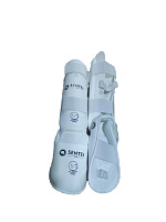 Защита голени и стопы для каратэ SENTEI #1404 всестилевое каратэ ФВКР (L(40-42), белый)